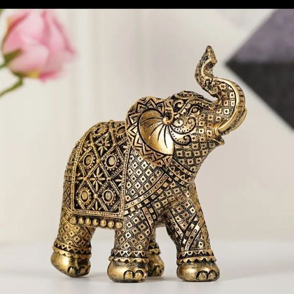 Elephant Home Decor Black and Gold Small Decorative Piece - Picture 10 of 11